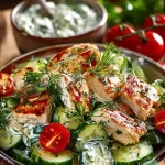 Insalata di pollo al tzatziki greco