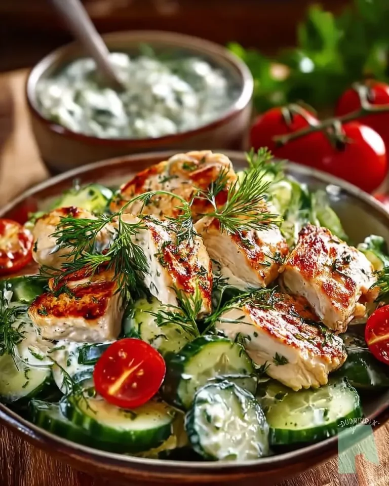 Insalata di pollo al tzatziki greco