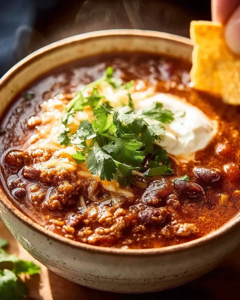 Piatto di chili saporito con fagioli e carne in una ciotola.