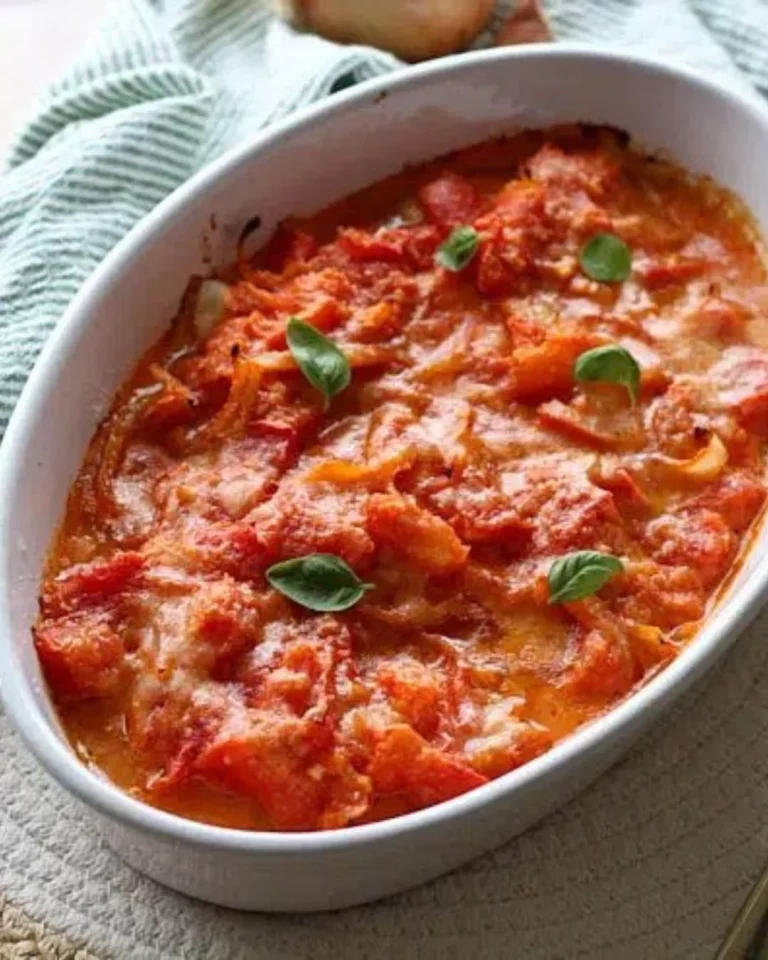 Filetti di pesce al pomodoro serviti in un piatto decorativo