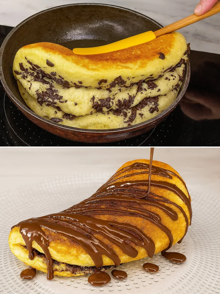 Frittata al cioccolato servita su un piatto elegante