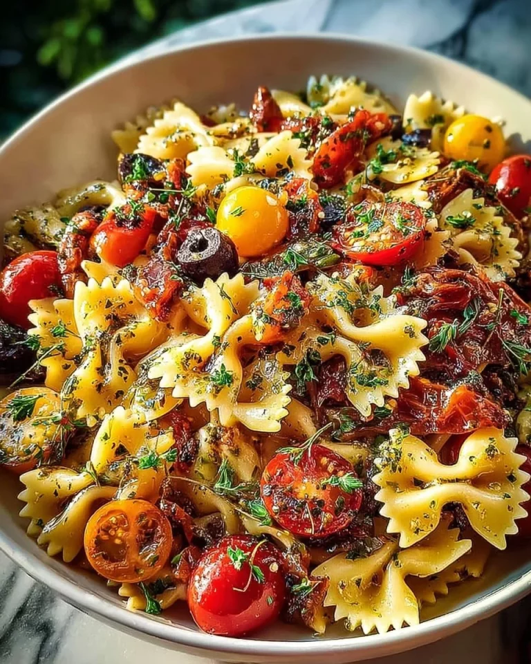 Pasta al pomodoro arrostito con funghi, piatto colorato e gustoso.