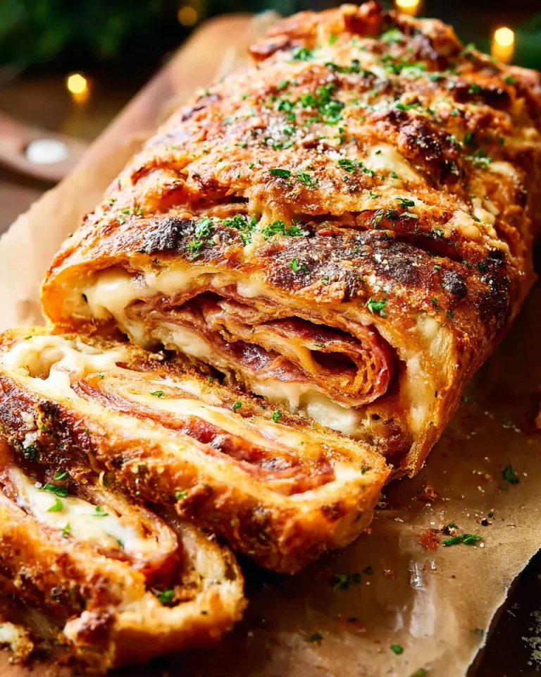 Ricetta dello Stromboli italiano con ripieno di carne e verdure