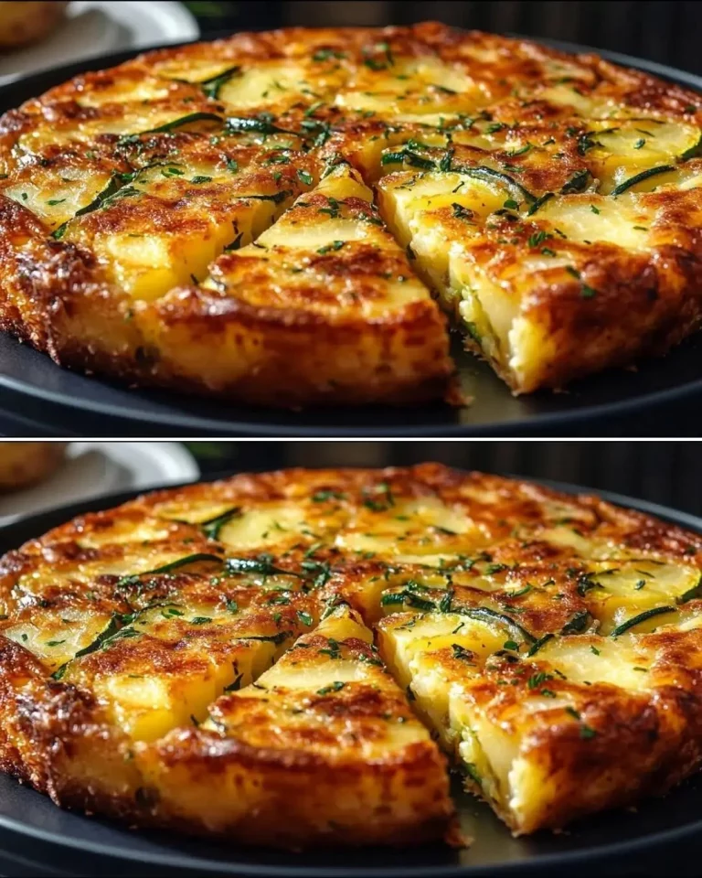 Torta di patate e zucchine appena sfornata, piatto gustoso e salutare