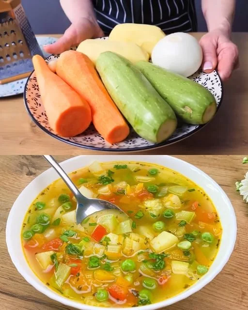 Zuppa di verdure fresca e colorata servita in una ciotola.