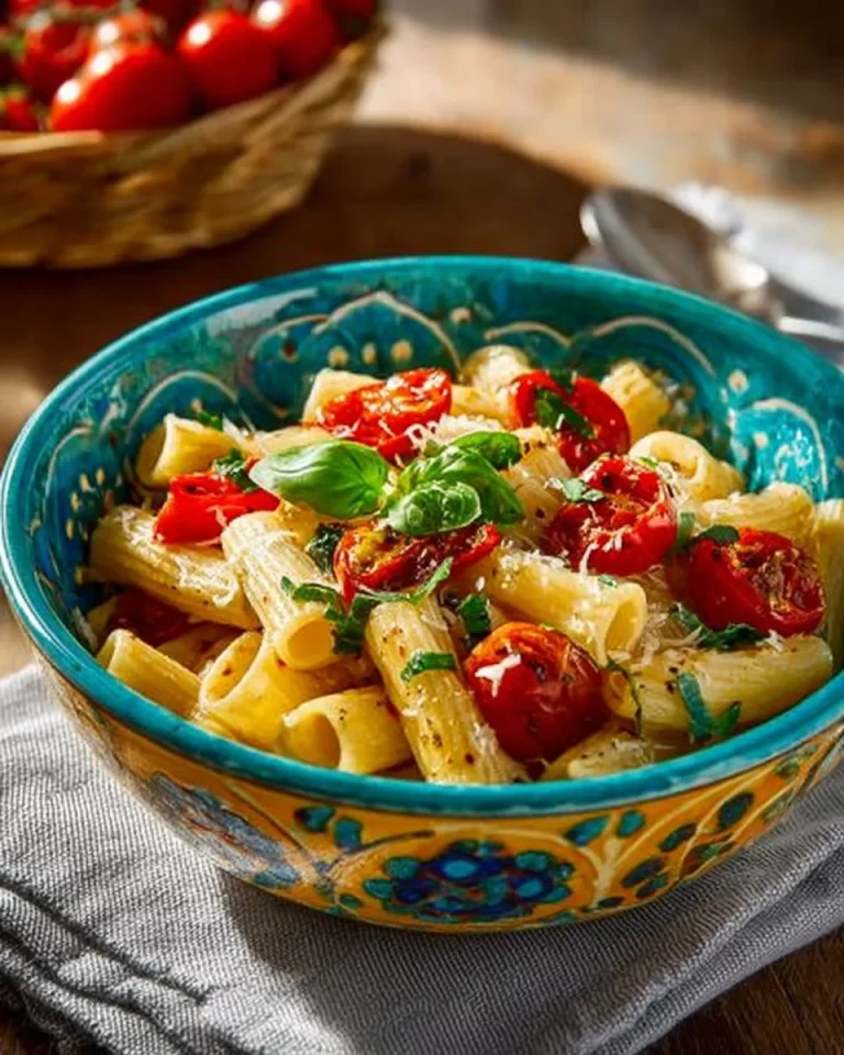 Pasta fredda alla Norma con melanzane e pomodori freschi