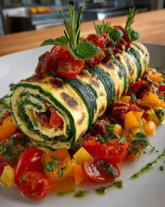 Rotolo di Verdure Estive con ingredienti freschi e colorati