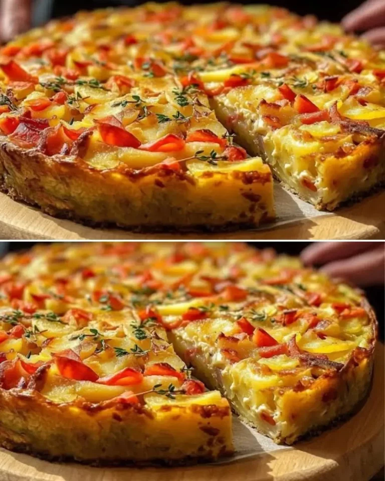 Deliziosa frittata di patate appena sfornata, piatto tradizionale italiano