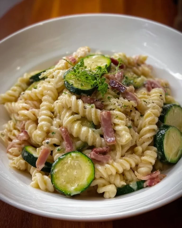 Fusilli con Zucchine, Speck e Robiola - un piatto gustoso e cremoso