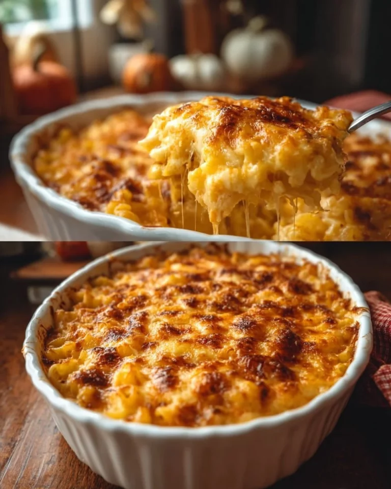Gratinato di risotto al forno con formaggio, zucca e salsiccia