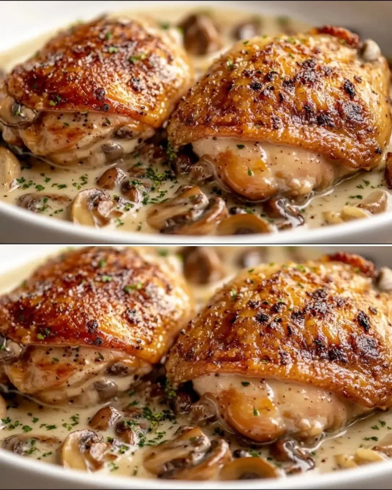 Pollo ai Funghi con Riso Paprika servito in un piatto colorato