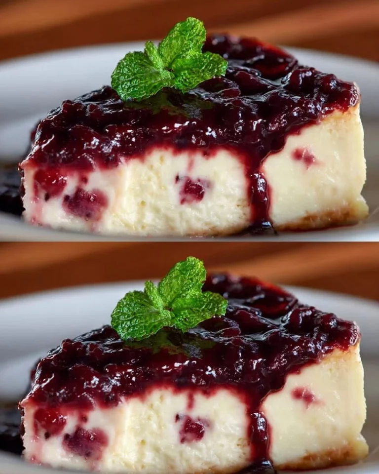 Fetta di Torta di Yogurt Greco su un piatto decorativo