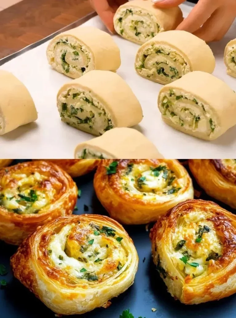 Bolsitas di pasta sfoglia con formaggio e aglio pronte da mangiare