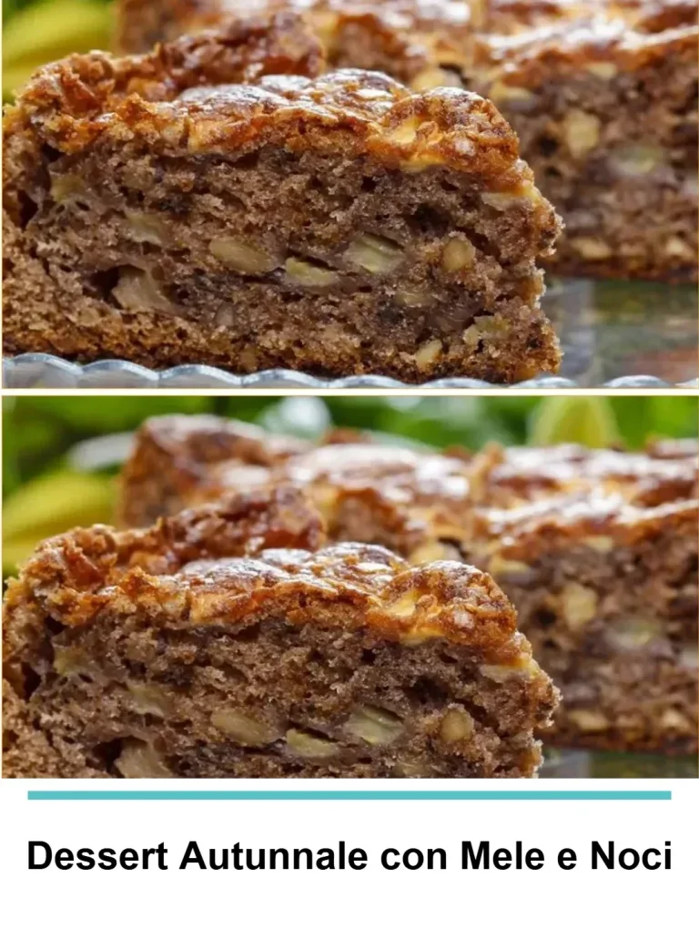 Dessert autunnale con mele e noci, dolce tipico della stagione