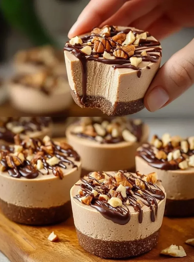Mini cheesecake senza forno decorato con frutti di bosco freschi