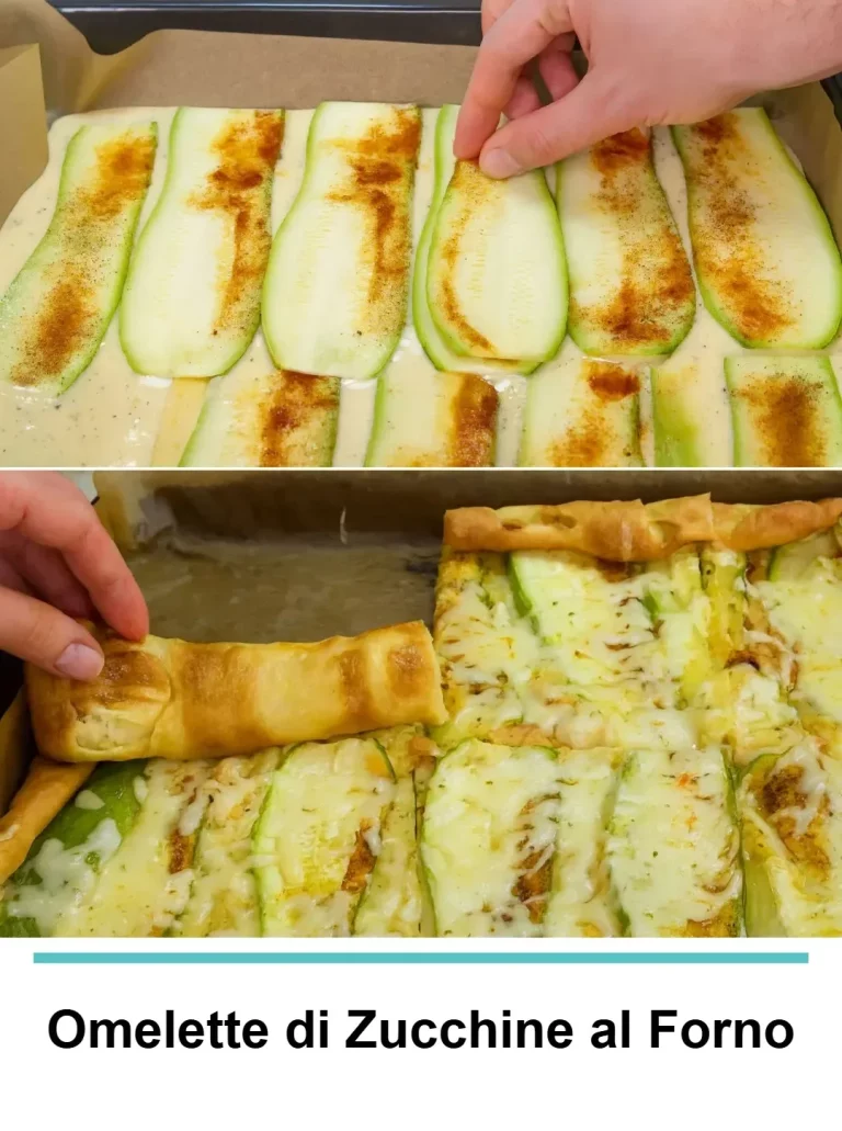 Omelette di Zucchine al Forno appena sfornata, un piatto sano e delizioso.