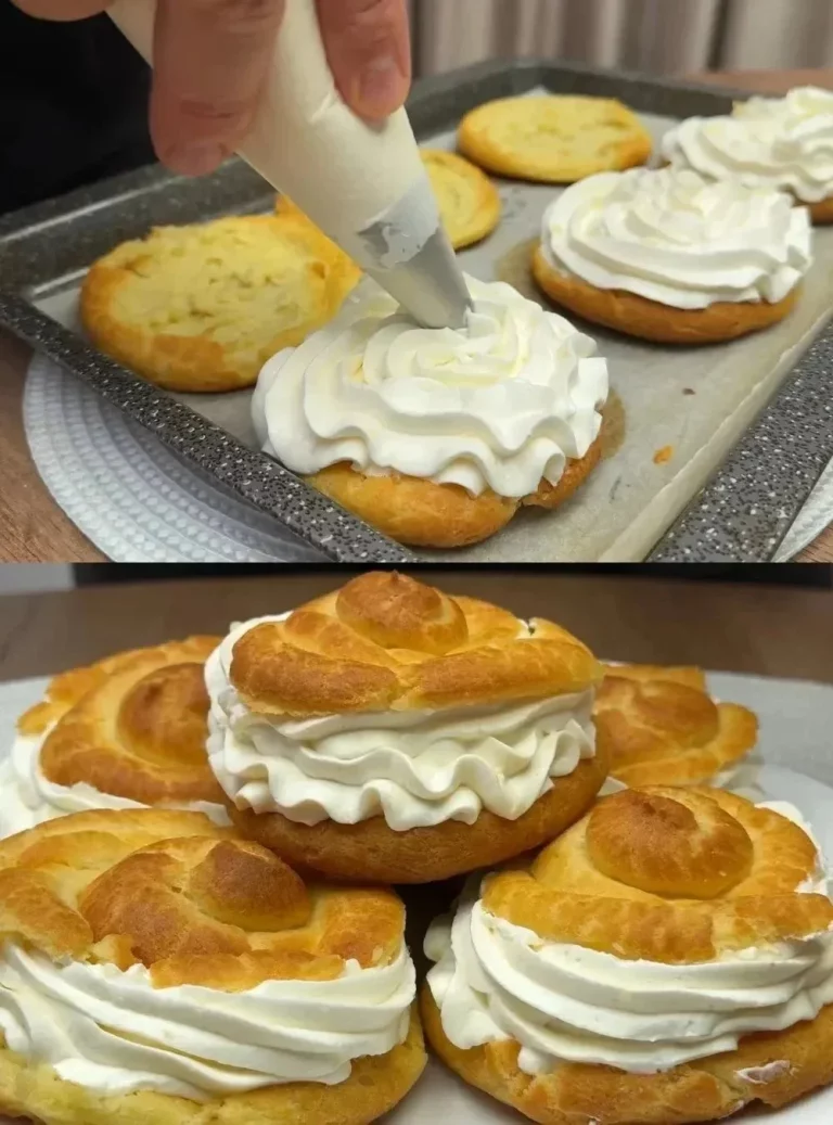 Profiteroles alla crema di limone decorati con scorza di limone