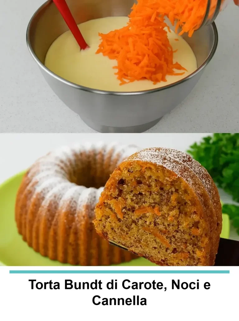 Torta Bundt di Carote, Noci e Cannella su un piatto elegante