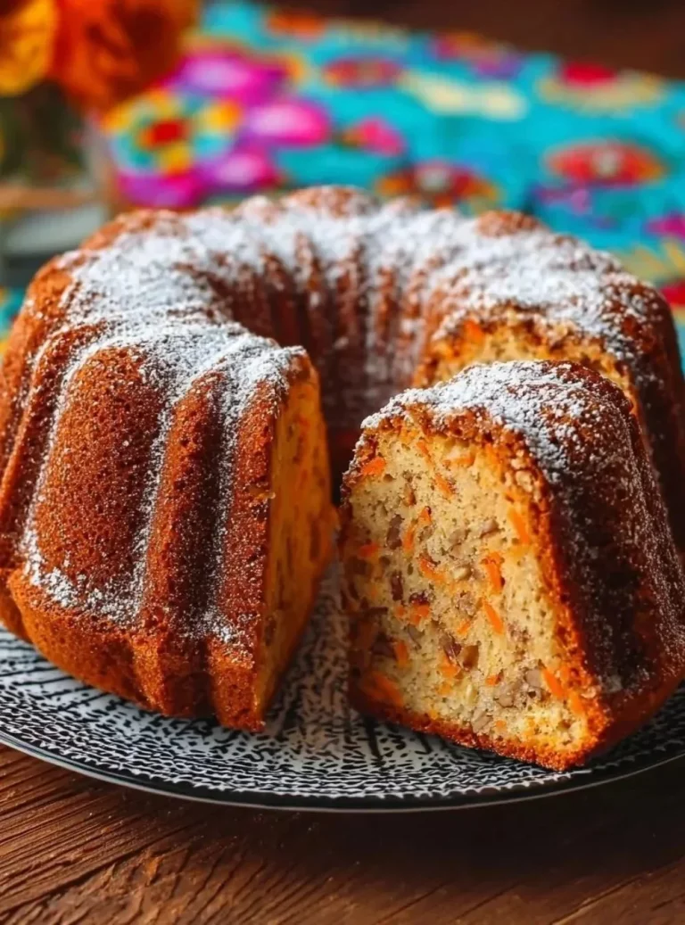 Torta di carote e noci decorata con noci e carote fresche