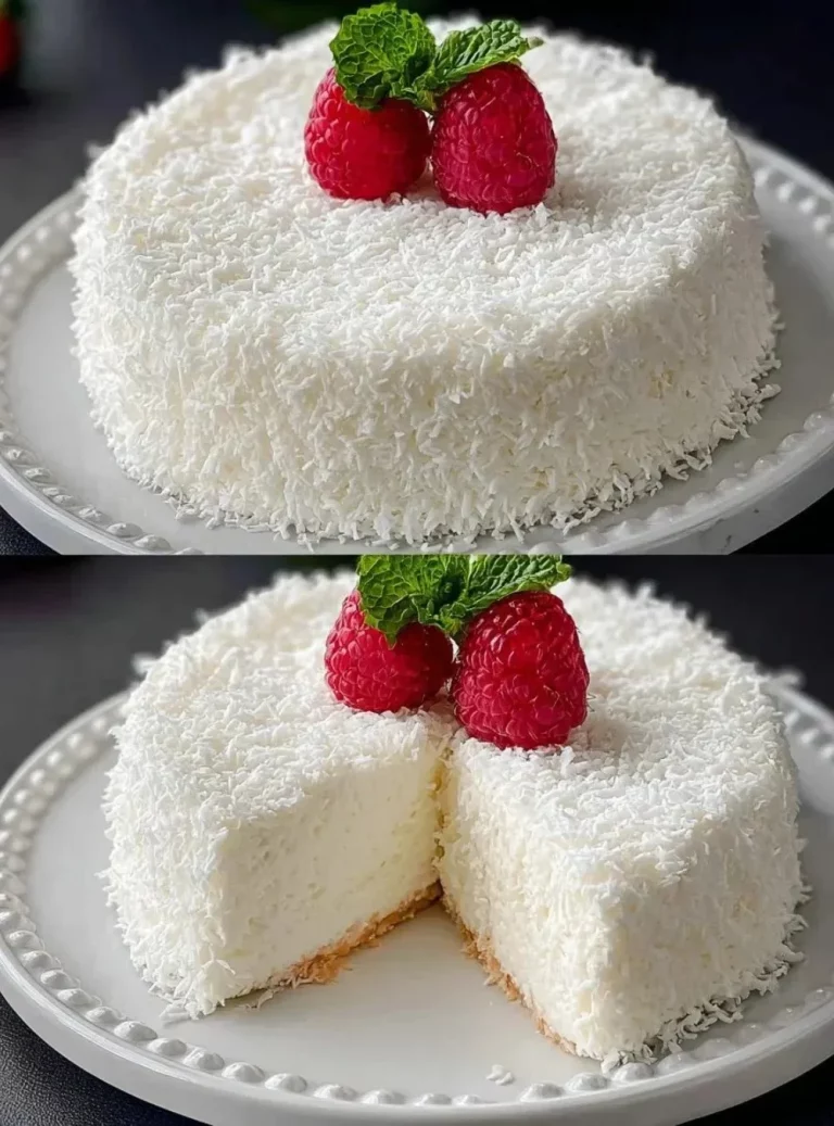 Torta di Crema di Cocco Senza Cottura su un piatto
