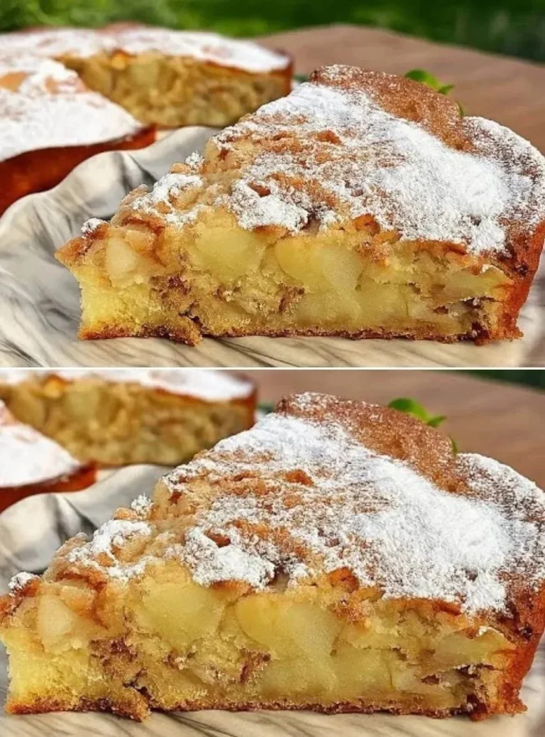 Fetta di torta di mele e noci su un piatto