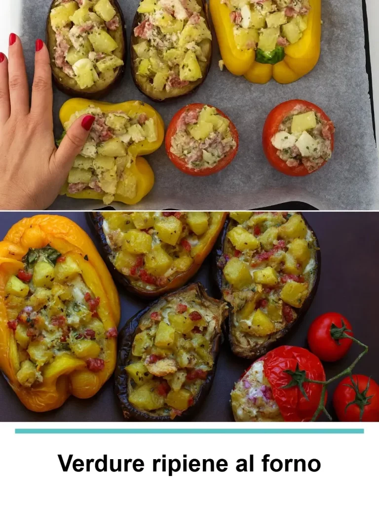 Deliziose verdure ripiene al forno pronte da servire