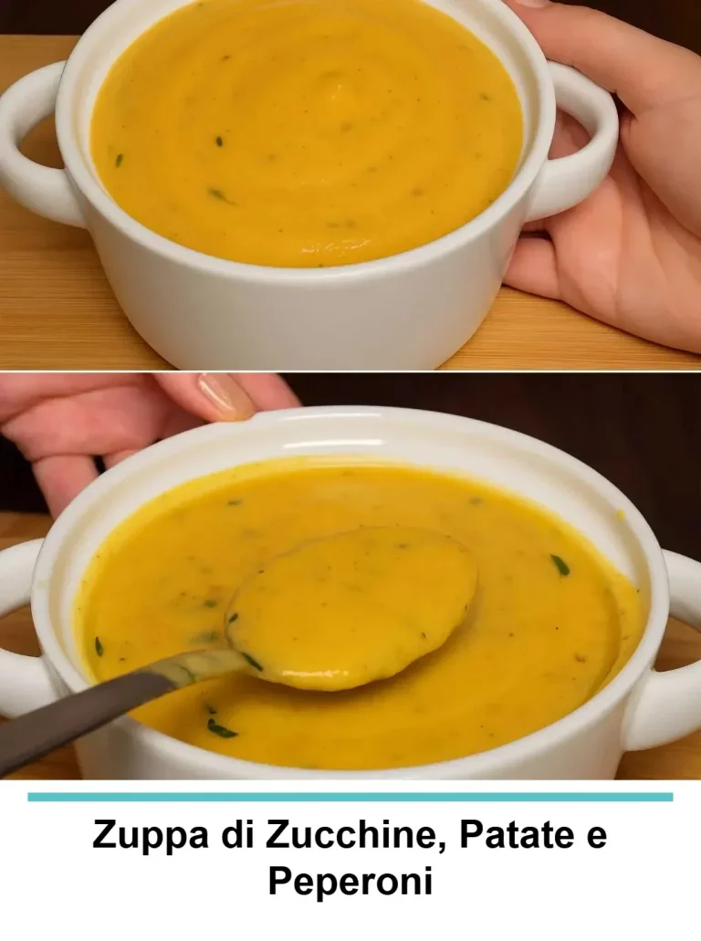 Zuppa di Zucchine con Patate e Peperoni, piatto vegetariano sano e gustoso