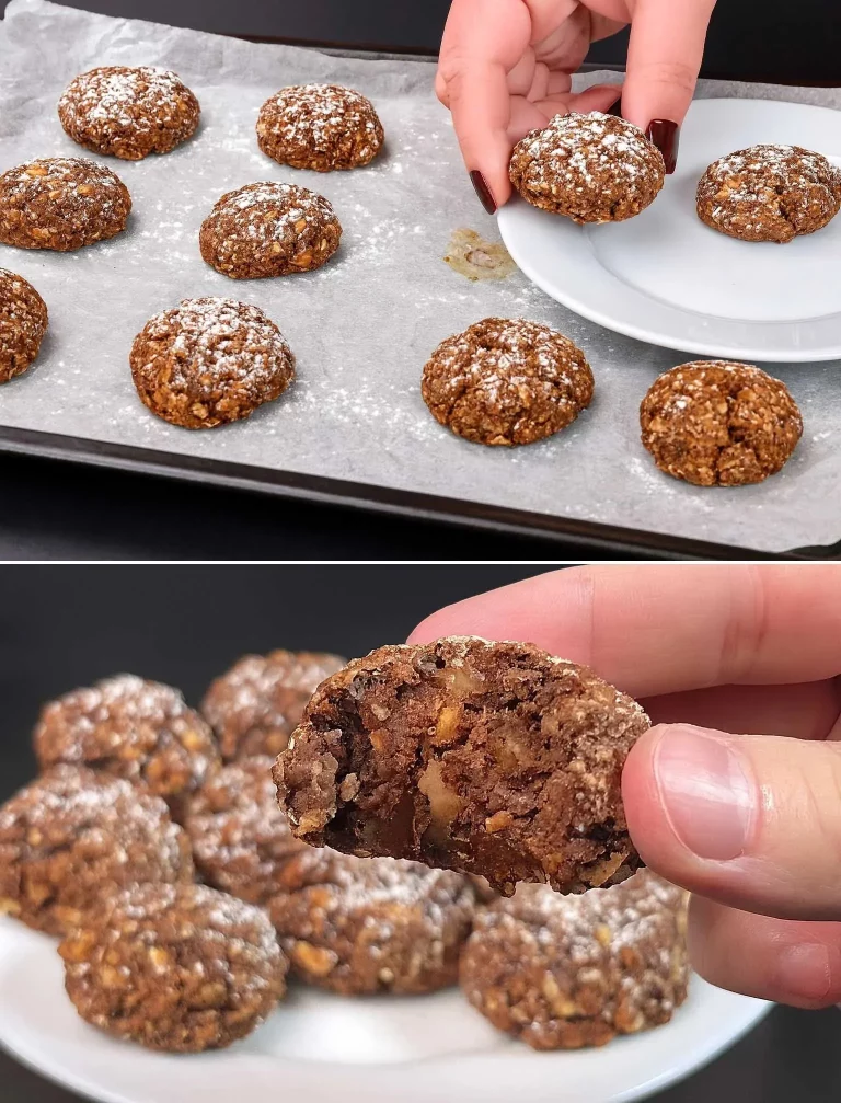 Biscotti di avena e banana freschi e croccanti
