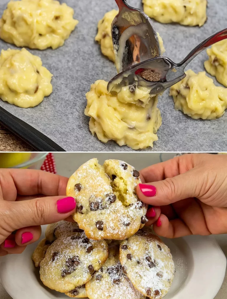Biscotti di mela e gocce di cioccolato morbidi appena sfornati