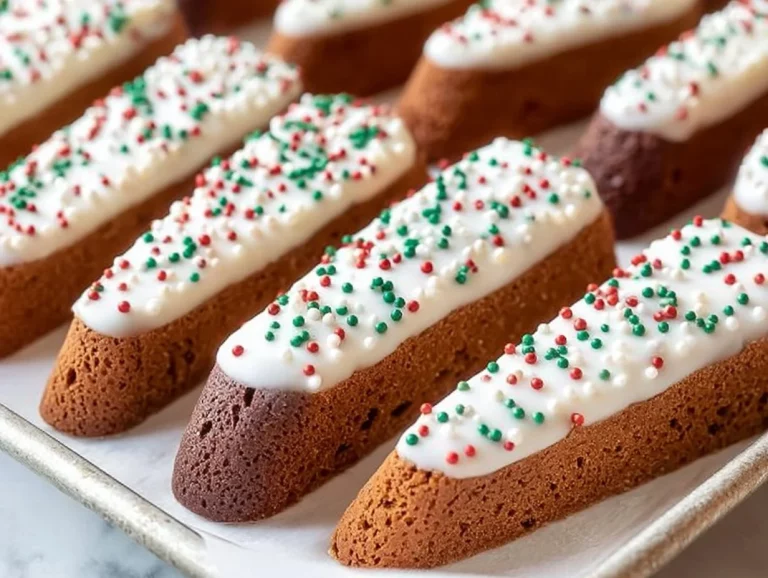 Biscotti di pan di zenzero croccanti decorati con spezie e zucchero a velo.