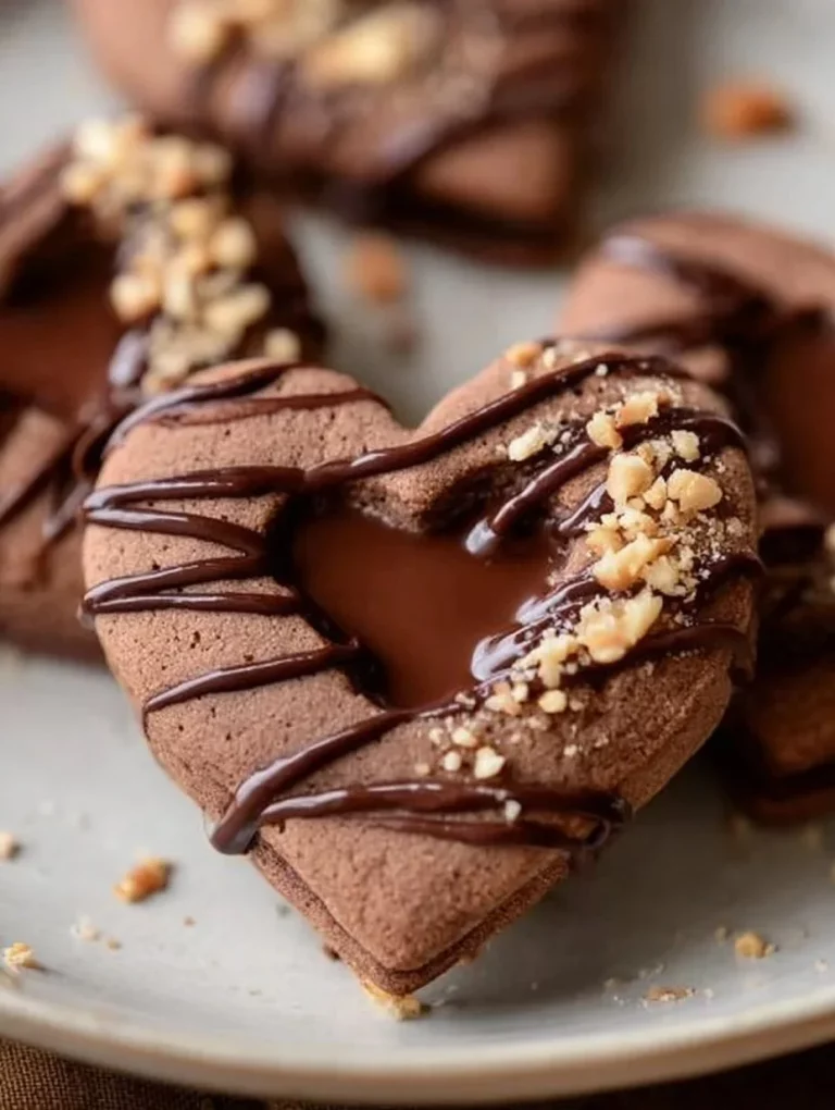 Biscotti croccanti con Nutella su un tavolo di legno