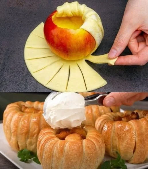 Mele al Forno con Pasta Sfoglia dorate e aromatiche, pronte da gustare.