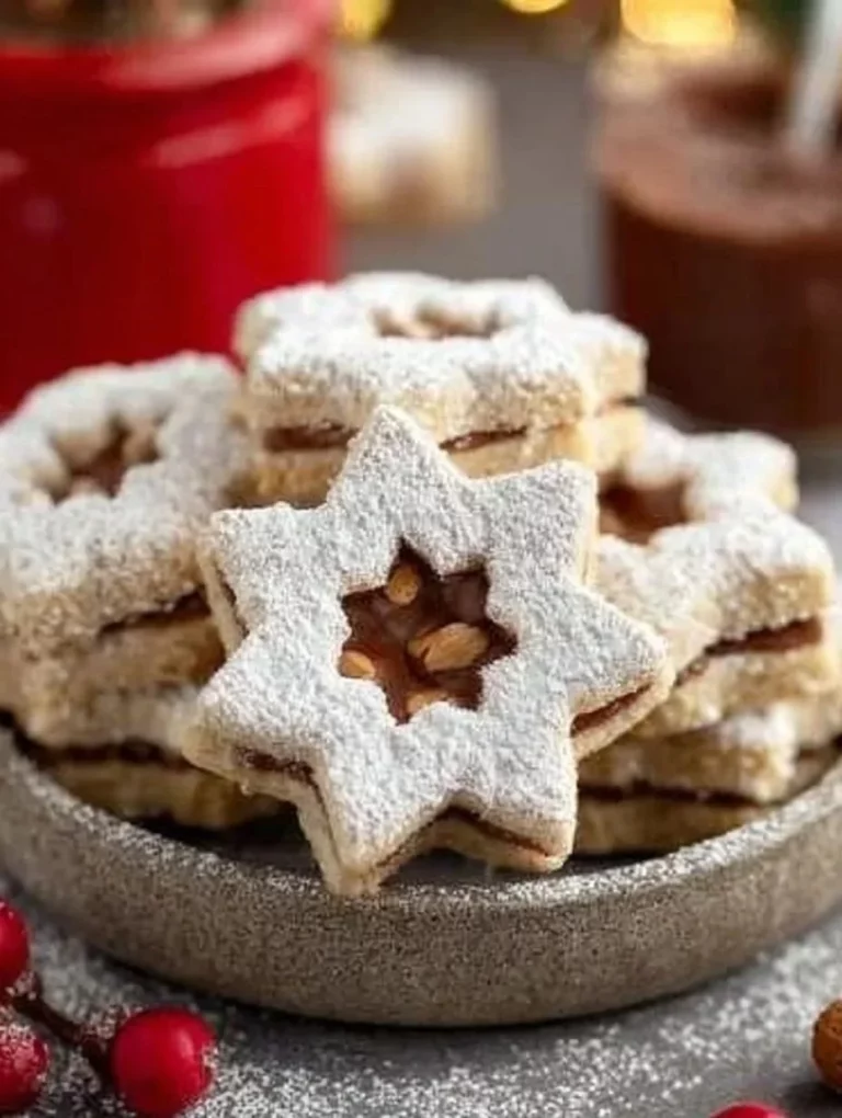 Stelle di Nougat Natalizie, dolci tradizionali per le festività natalizie.