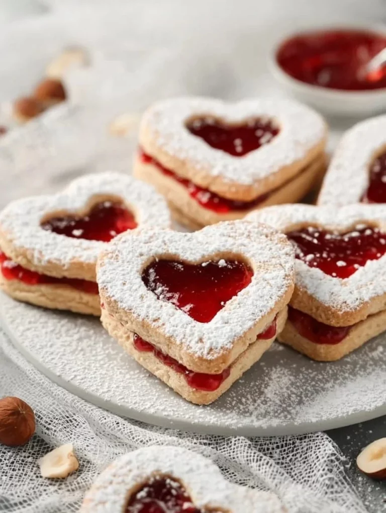 Biscotti Linzer con Lampone su un piatto decorativo