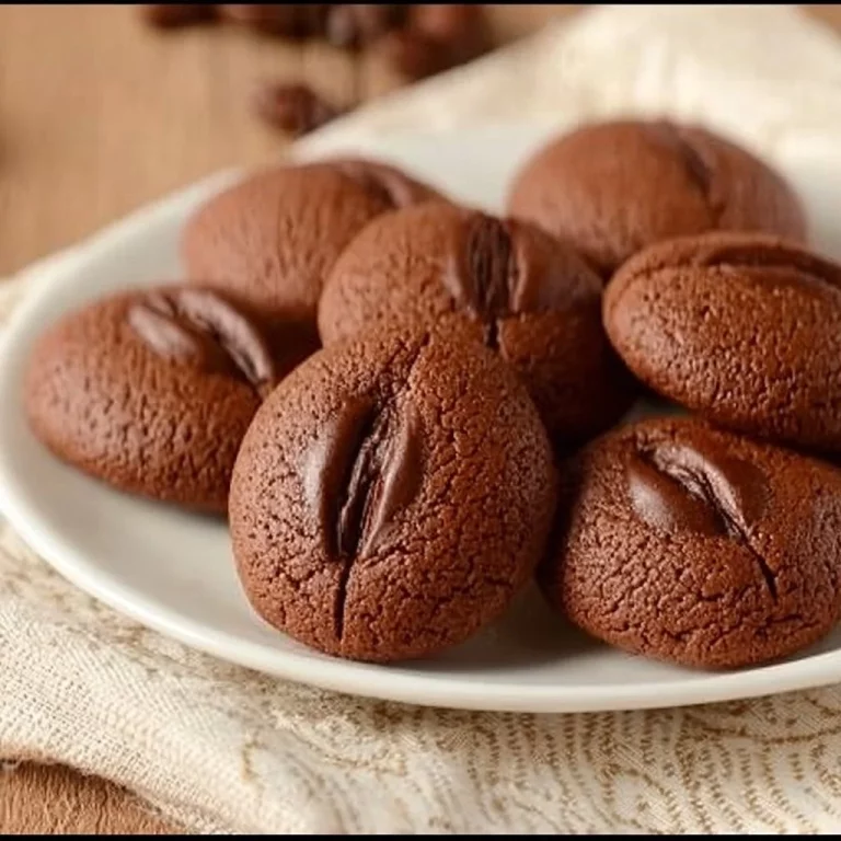 Biscotti morbidi al cacao e caffè su un piatto decorativo