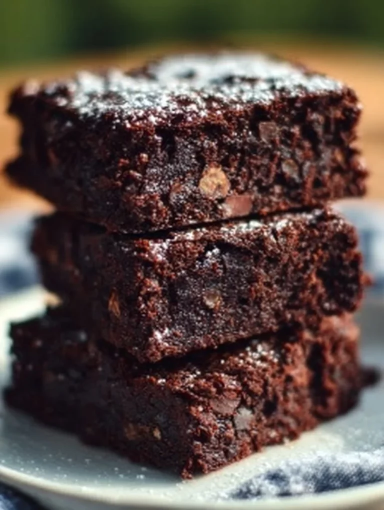 Brownies vegani di fagioli neri senza glutine e olio su un piatto.