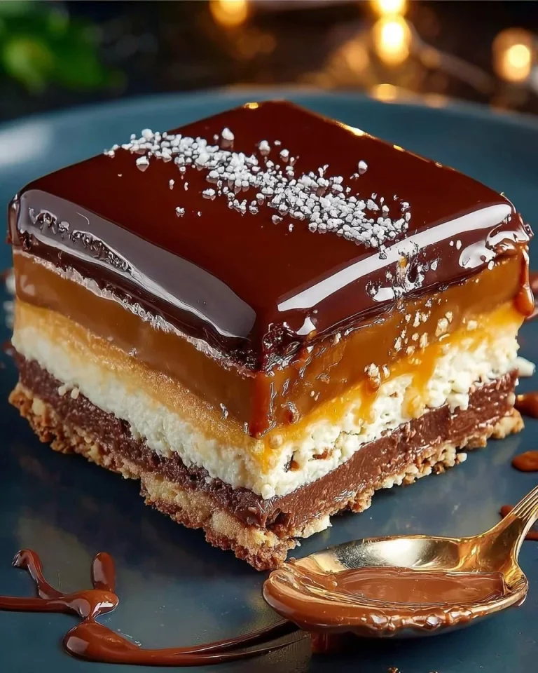 Dessert a strati al cioccolato e caramello con decorazioni golose