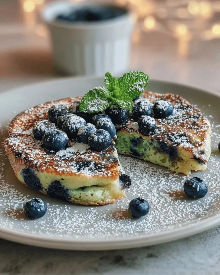 Frittata di mirtilli cotta in padella senza forno, piatto colorato e gustoso.