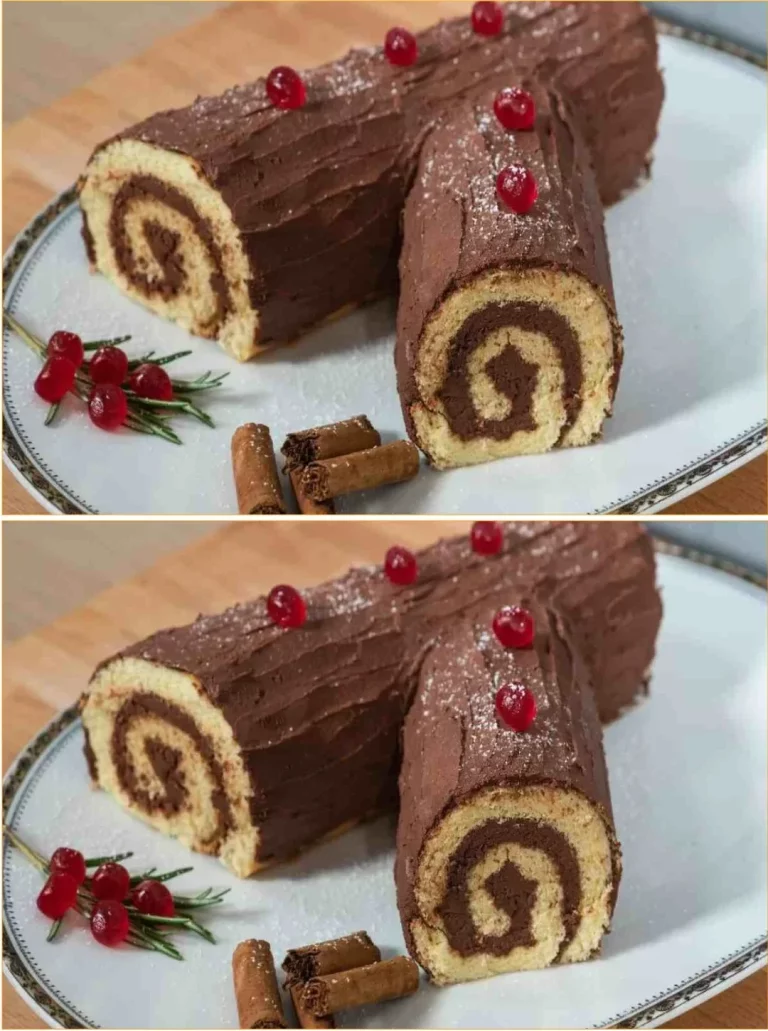Log di Natale al Cioccolato decorato per le festività natalizie