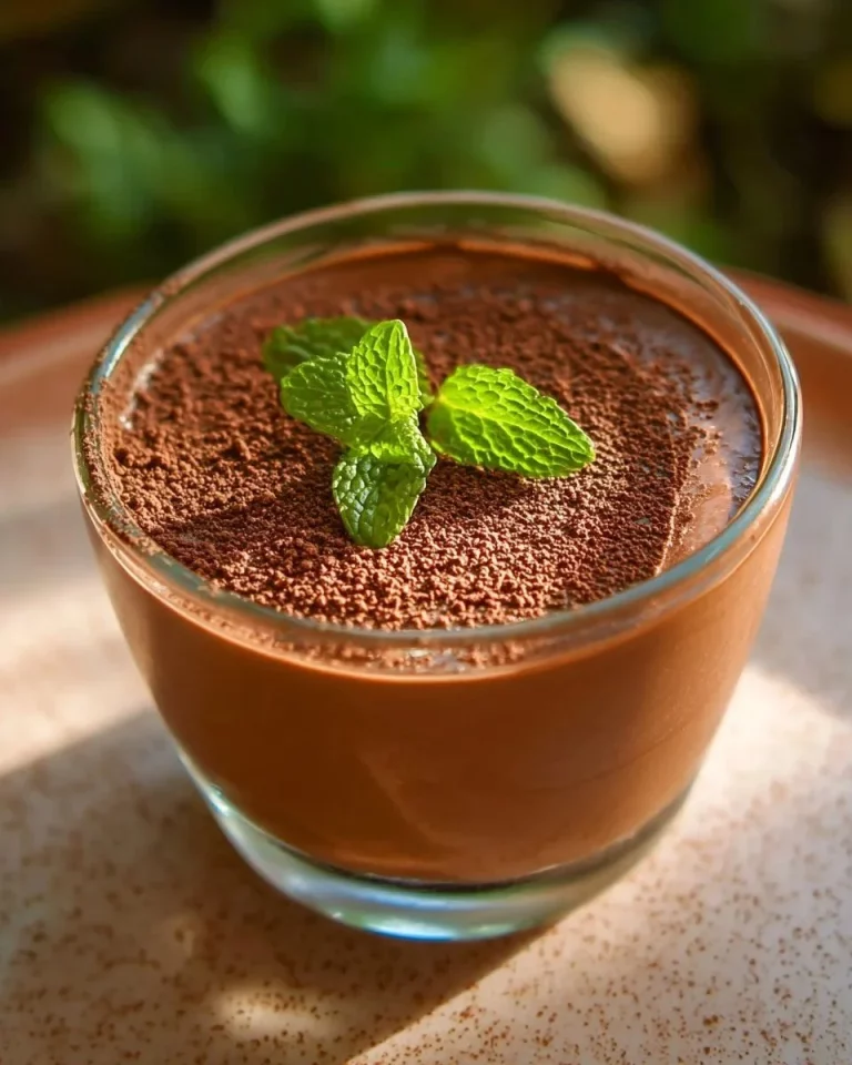 Mousse di Cioccolato e Pera decorata con frutta fresca