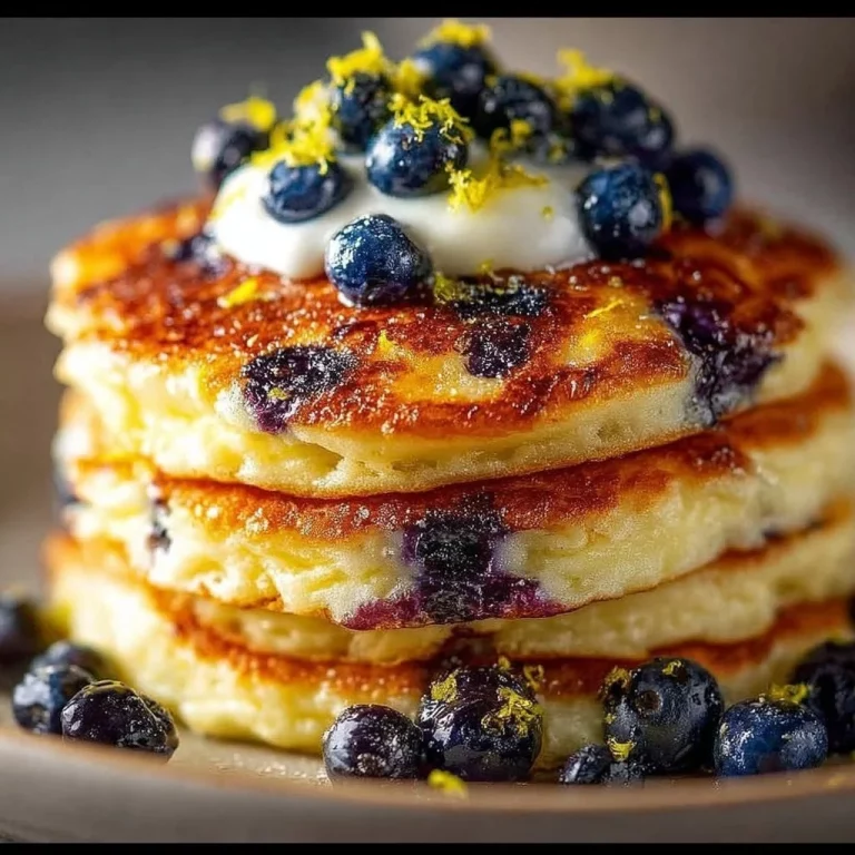 Pancakes di ricotta al limone con mirtilli freschi