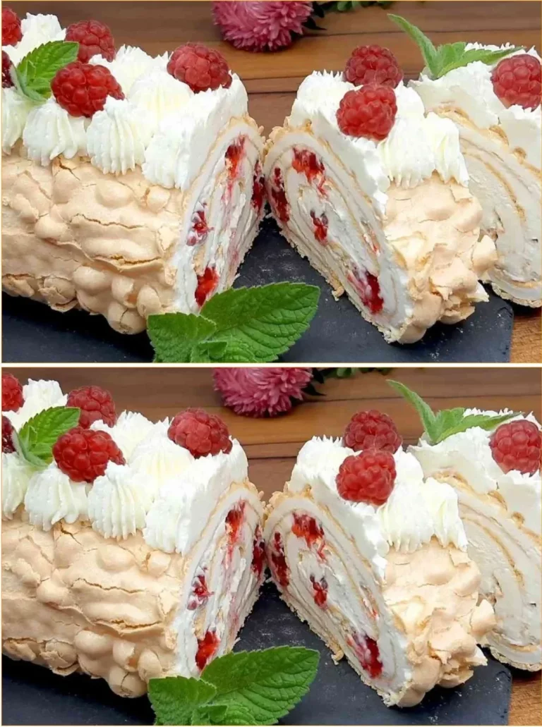 Rotolo di crema e lamponi, dolce italiano sofficissimo e gustoso.