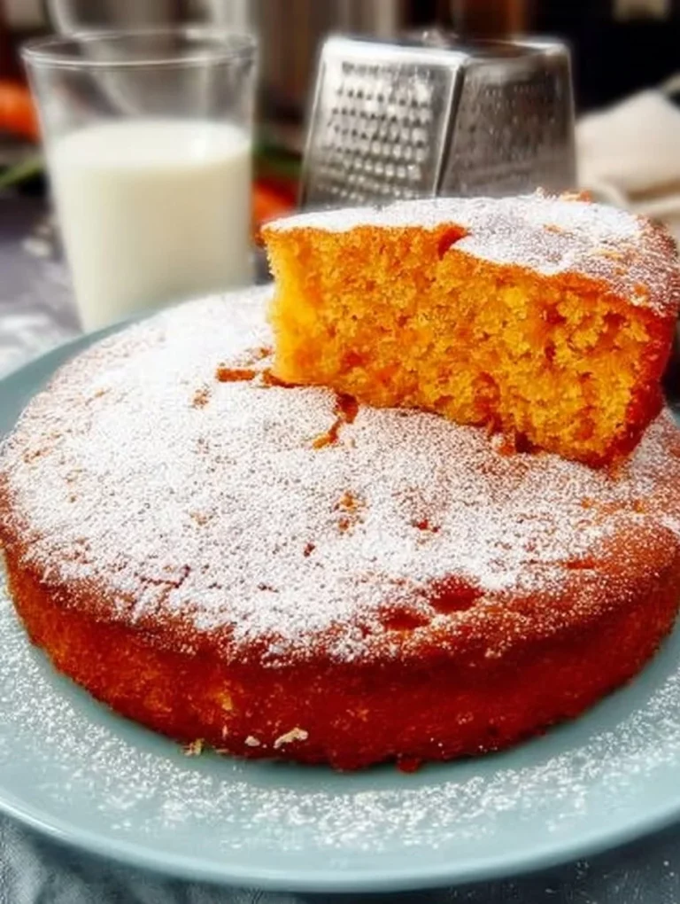 Torta di carote senza glutine decorata con noci e zucchero a velo