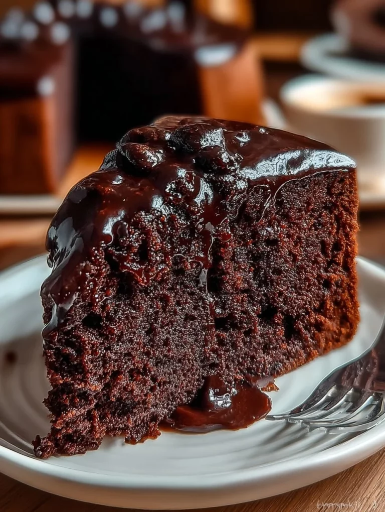 Torta di yogurt greco al cacao nero e chia senza farina su un piatto