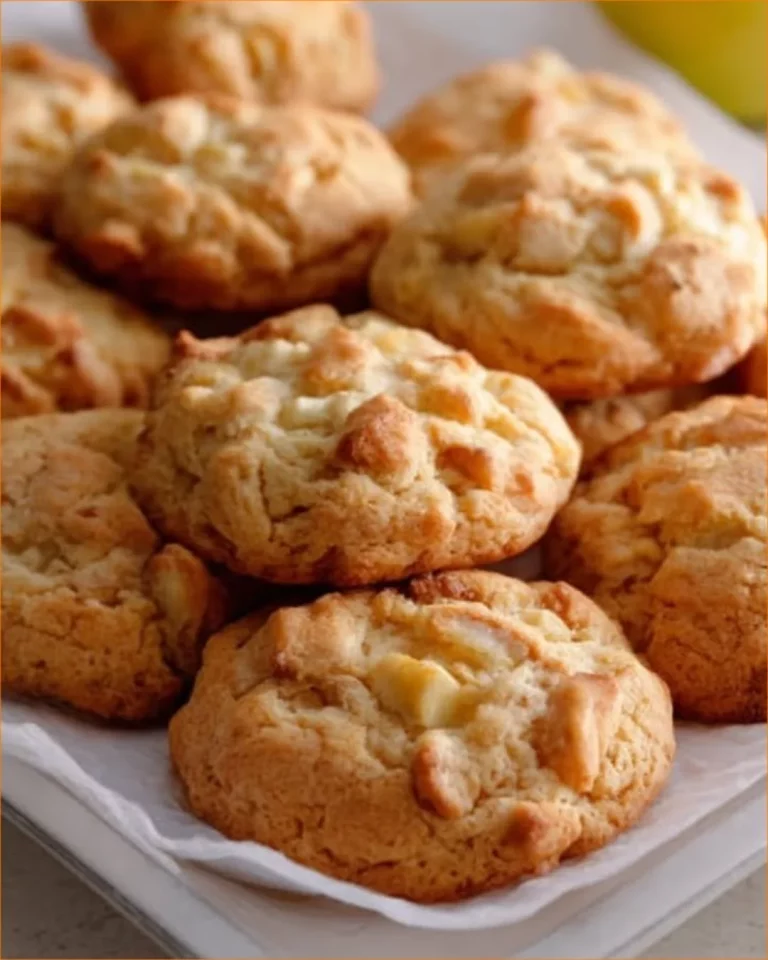 Biscotti di mele morbidi appena sfornati su un piatto da dessert