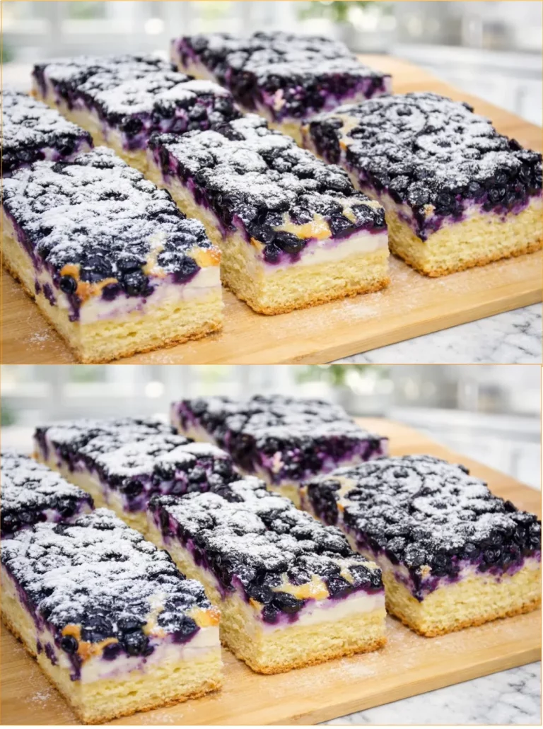 Cheesecake di Mirtilli Succoso con mirtilli freschi e crema vellutata