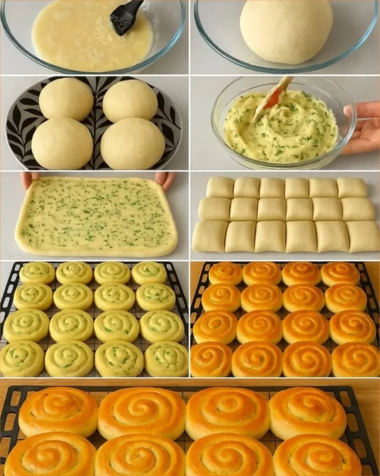 Girelle di cannella al burro appena sfornate, dorate e appetitose.