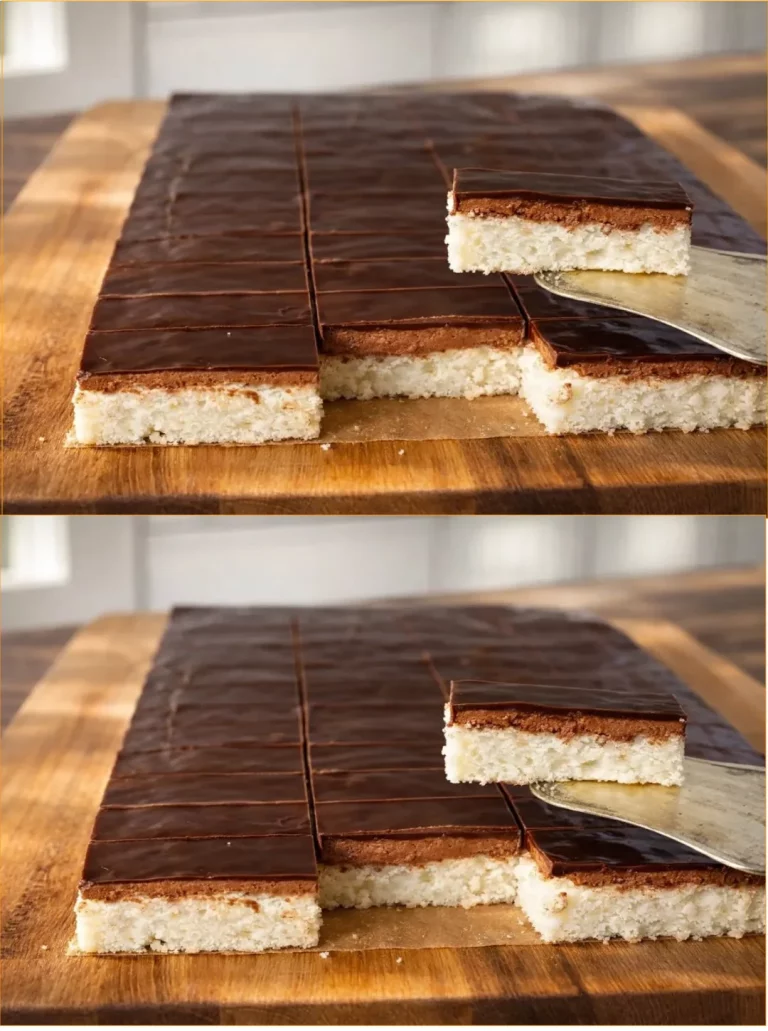 Cubetti di cocco con crema di tuorlo, un delizioso dessert.