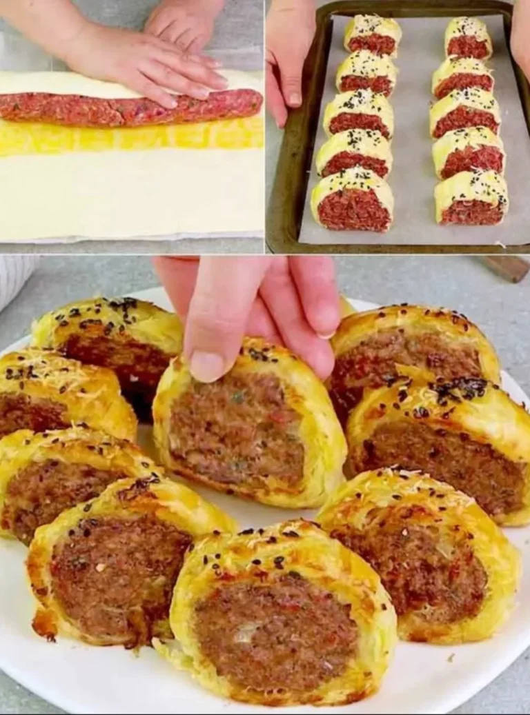 Pasta di carne con sugo ricco e ingredienti freschi