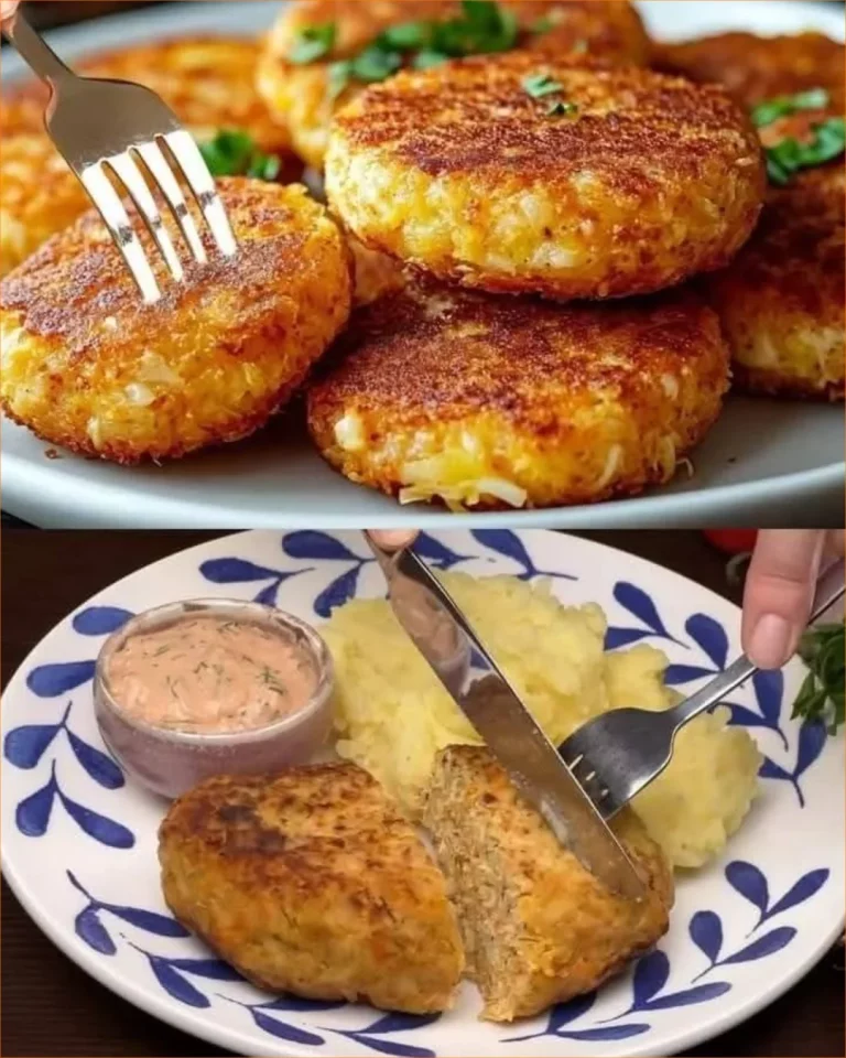 Polpette di pollo con riso servite in un piatto colorato